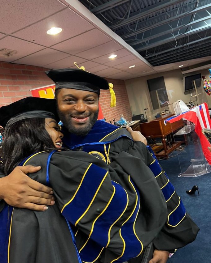 Double Celebration : Comedienne Helen Paul becomes a Professor in the U.S. and her husband graduates as Doctor of Law